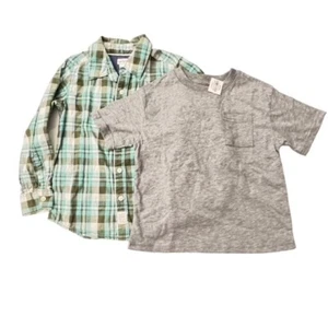 Boys size 4/5 4-5 XXS layered Plaid shirt set with t-shirt Fall Winter Set - Picture 1 of 8