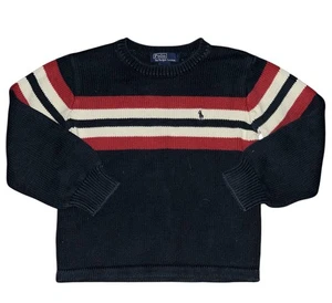 Vtg 90s Kids Polo Ralph Lauren Pony Embroidered Colorblock Knit Sweater Size 6 - Picture 1 of 3