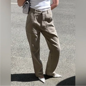 Pantalones Djerf Avenue Go To holgados pierna recta en marrón medio alto - todavía $165 - Imagen 1 de 14