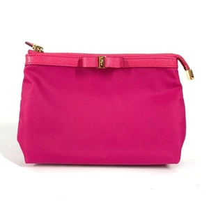 Salvatore Ferragamo Ribbon Logo Ribbon Vara makeup multi pouch Cosmetics Pouch - Picture 1 of 14