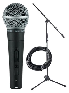 Shure SM 58-SE Mikrofon Set Gesangsmikrofon Niere Mikrofonstativ XLR-Kabel Etui - Bild 1 von 6