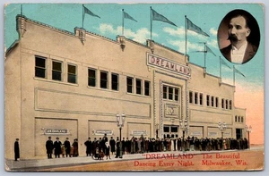 K40/ Milwaukee Wisconsin Postcard c1910 Dreamland Dancing Crowd 452 - Picture 1 of 2