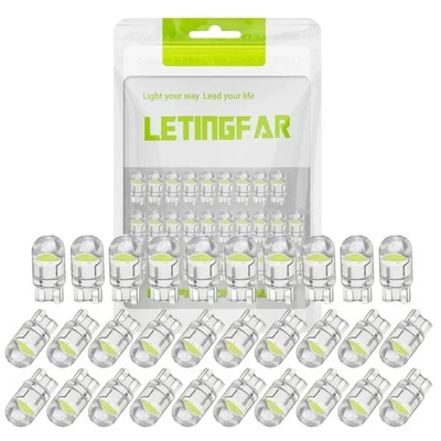 194 LED Light Bulb White 6000K Pack of 30, 168 2825 W5W T10 Wedge COB Bulbs... - Image 1 of 3