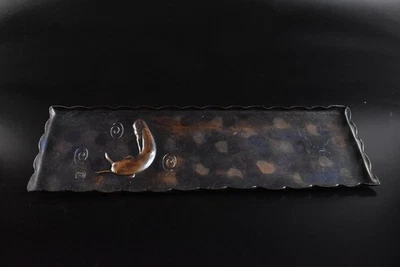 U6354: Pluma Japonesa Acabado Cobre Patrón Martillo PLACA/plato Hecho por Gyokusendo Foto 1 de 4