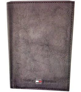 Tommy Hilfiger Men's Suede Leather N/S Wallet with Coin Pocket, Black, GiftBoxed - Picture 1 of 3