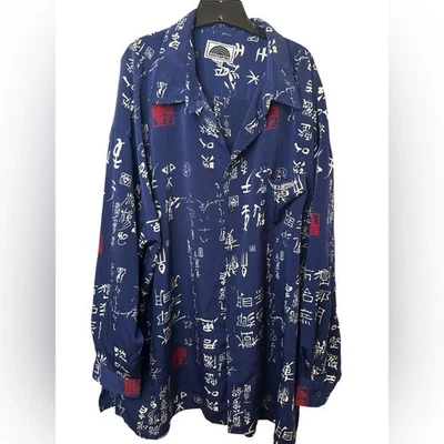 Vintage 90s South Pole Blue Japanese Kanki Long Sleeve Shirt Size 4XL - Image 1 of 4