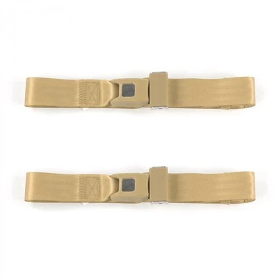 Early Cars 1900 - 1927 Standard 2pt Tan Lap Bucket Seat Belt Kit - 2 Belts rod - Image 1 of 4
