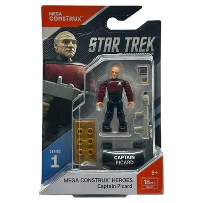 MEGA Bloks Construx Heroes Series 1 Star Trek TNG Captain Picard FND65 Mattel - Image 1 of 4