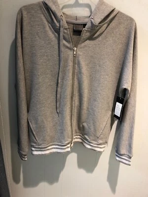 Moletom com capuz Central Park cinza cinza zíper completo bolsos cordão P - Imagem 1 de 4