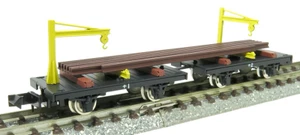 N Scale Aru-Model 2 Rail Transport Flat Cars w/Cranes Kit MOW Freight Car Wagon - Picture 1 of 12