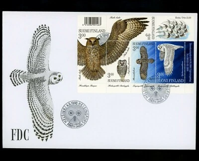 Postal History Finland #1087 FDC Birds Owls Wildlife 1998 Helsinki - Image 1 of 2