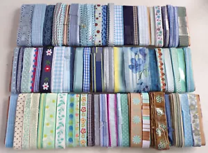 Lot 55+ Yards Blue Ribbon Trim Grosgrain, Sheer Lace Silk Lace, etc 3/8"-1.25" - Picture 1 of 1