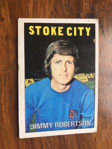 a & bc gum Scottish football cards 1972 blue back Jimmy Robertson Stoke City 65