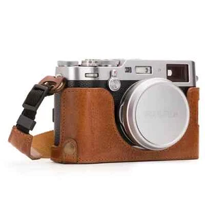 MegaGear Fujifilm X100F Ever Ready Top Maserung Leder Kamera halbe Hülle und Riemen - Bild 1 von 14