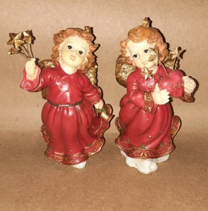 2 Christmas Angel Cherub Figurines - Picture 1 of 8