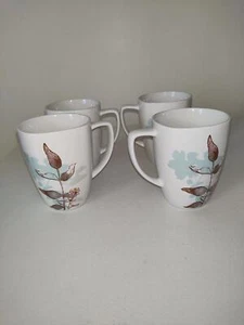 Set Of Four Vintage CORELLE Coordinates Set Of 4 Twilight Grove Porcelain Coffe - Picture 1 of 2