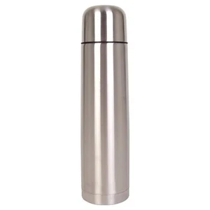 Edelstahl Isolierflasche mit Trinkbecher 1L Thermoflasche Thermokanne Becher - Bild 1 von 2