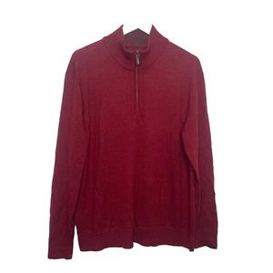 Suéter Belguardo Untuckit 100% Lana Merino Extra Fina Hombres XL Rojo 1/4 Cremallera - Imagen 1 de 5