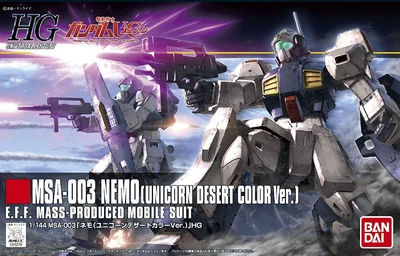 Bandai 164 Nemo (Unicorn Desert Color Ver.) HGUC 1/144 Model Kit - US - Image 1 of 3