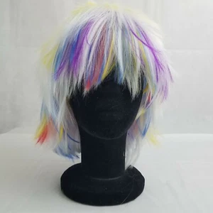 Synthetic Cosplay Wigs Women Straight Party Short Colorful Handmade Multi White - Picture 1 of 4