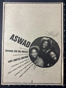 ASWAD - CHASING FROM THE BREEZE 15X11" 1984 Poster Sized Advert L335 - Imagen 1 de 1
