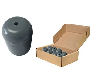 Replacement Folding Chair Tips 25 Pack Dk Gray 3/4 in Round PVC Tubular Leg Caps - Picture 1 of 5