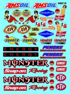CLEAR VINYL RACING Sticker Gang SHEET 59 -R/C MODEL Decals 1/12 -1/10 - Picture 1 of 10