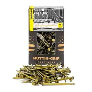 Huttig Grip 20d Framing Sinker Nails 3-3/4" Vinyl Coated HGN20CSKR5 5 lb 205 pcs - Picture 1 of 6