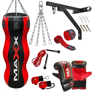 Maxx 4FT Triple body bag uppercut bag punch bag, angled boxing bag+ free chain b - Picture 1 of 14