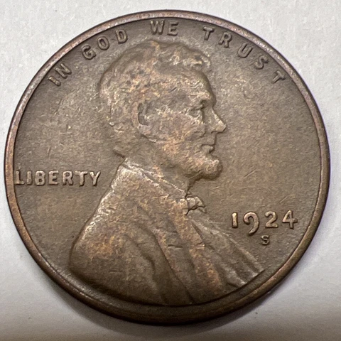 1924-S Lincoln Wheat Cent San Francisco Mint * Tough Date * Actual Photos C9 Cover