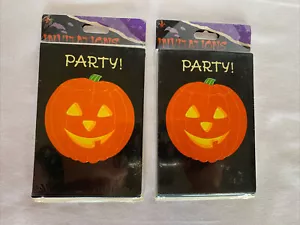 Vintage Gibson Greetings Halloween Party Invitations, Jack-o'-Lantern 2pcks USA - Picture 1 of 3