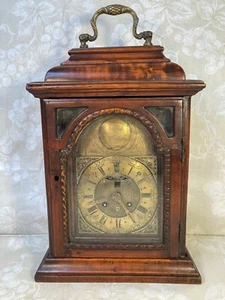 Joseph Pretschgo Mahogany Bracket Clock, 15" h x 9-1/2" w x 5" d - Picture 1 of 12