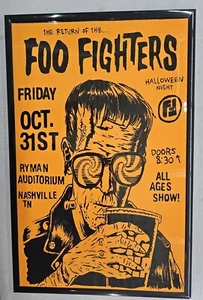 Foo Fighters Halloween Nashville TN Concert Poster 11 X 17 Framed - Picture 1 of 2