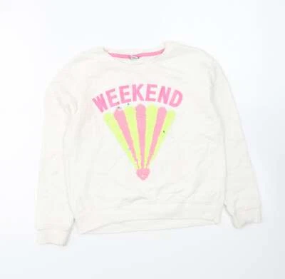 TU Girls White Cotton Blend Sweatshirt Size 10 Years - Weekend - Image 1 of 4