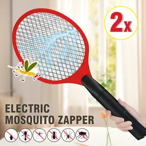 2X Electric Bug Zapper Tennis Racket Mosquito Fly Swatter Insect Killer Handheld - Picture 1 of 9