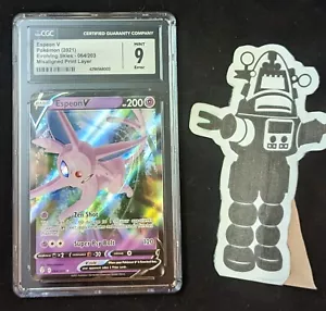 Pokémon TCG Evolving Skies Sylveon V 064 CGC 9.0 Misaligned Print Layer Error - Picture 1 of 2