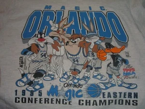 Vintage Looney Tunes Orlando Magic Shirt Changes Tag 1995 Sz L Youth RARE TAZ - Picture 1 of 4