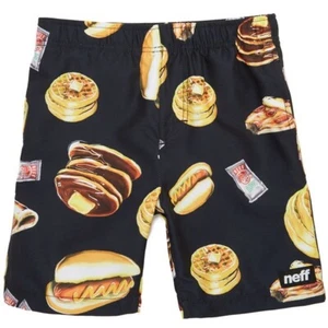 Neff Boys Gluten Free Hot Tub Boardshorts Swim Shorts Black Youths Large New - Picture 1 of 2