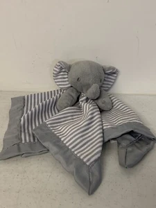 Circo Gray Elephant Lovey Security Blanket Grey Stripe Velour Satin 14" Target - Picture 1 of 4