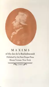 " MAXIMS OF THE DUC DE LA ROCHEFOUCAULD " 1938 LTD ED HC PETER PAUPER PRESS VG+ - Picture 1 of 3