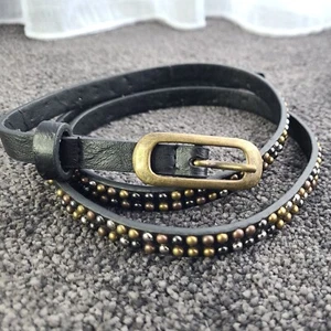 Women's stylish Skinny, Round Small Studs, Black Belt Size M Waist:82-92cm - Picture 1 of 11