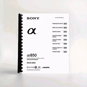 Owners Manual for Sony DSLR A850 Camera α850 - Picture 1 of 1