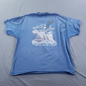 Harley Davidson Shirt Mens Extra Large Blue Anchorage Alaska Polar Bear - Picture 1 of 11