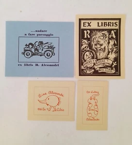 ♥ LOTTO 4 EX LIBRIS LORENZO ALESSANDRI essere o non SURFANTA ANNI 1948 56 p17 - Imagen 1 de 2