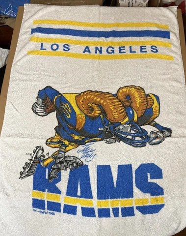 Lot Of 3 VTG Los Angeles Rams Beach Towels 100% Cotton Used Cover