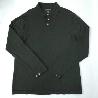 Suéter Polo Banana Republic Para Hombre XL Verde 100% Lana Merino Italiana Extra Fina Foto 1 de 4
