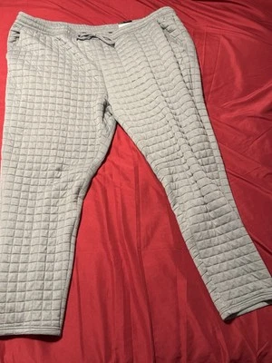 NWT Xersion 4XL Quilted Jacquard Tapered Pants Gray Stretch Lounge Comfort - Image 1 of 4