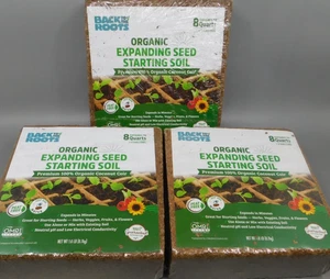Back to Roots Organic Coconut Coco Coir 8 Quarts / 2 Gallons Lot of 3 Sealed - Picture 1 of 4