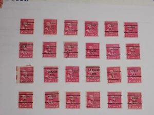 U S Coll'n of (24) used Diff't cities PRECANCEL DEFIN-11-2-E-2 C ADAMS - Picture 1 of 2