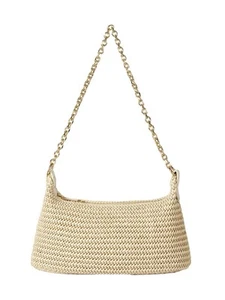 Women's Straw Woven Shoulder Bag Tote Handbag Summer Beach Purse Beige one-size - Picture 1 of 7